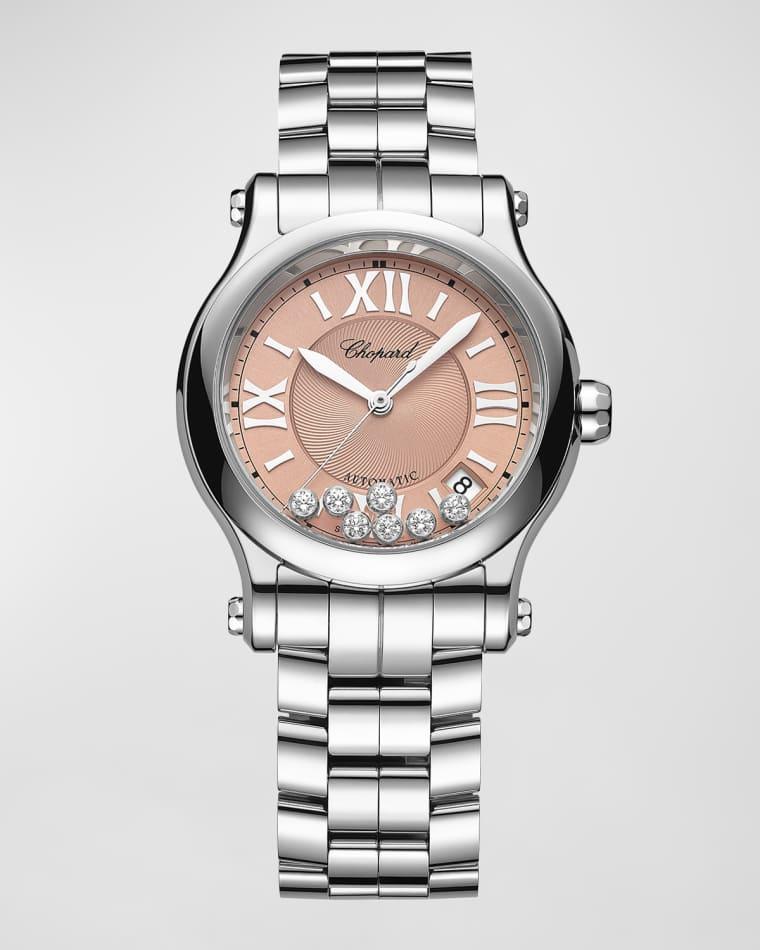Happy Sport 36mm Stainless Steel Diamond & Pink Dial Watch by CHOPARD