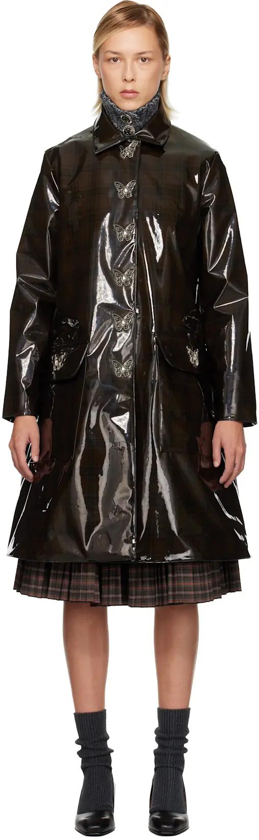 Black Squelchy Coat by CHOPOVA LOWENA