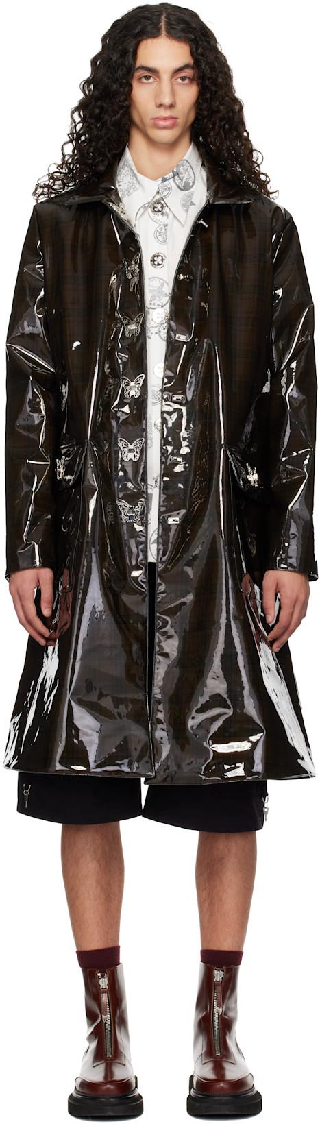 Black Squelchy Raincoat by CHOPOVA LOWENA