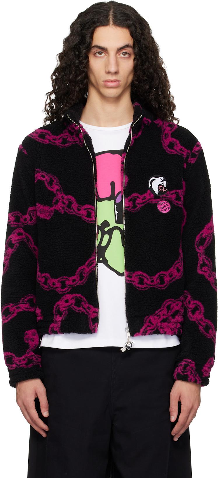 Black & Purple Charm Party Fitted Fleece Jacket by CHOPOVA LOWENA