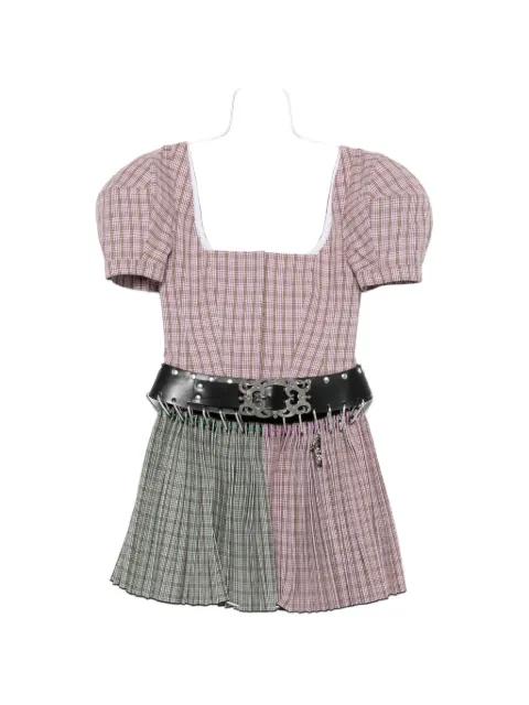Carly tartan belted mini dress by CHOPOVA LOWENA