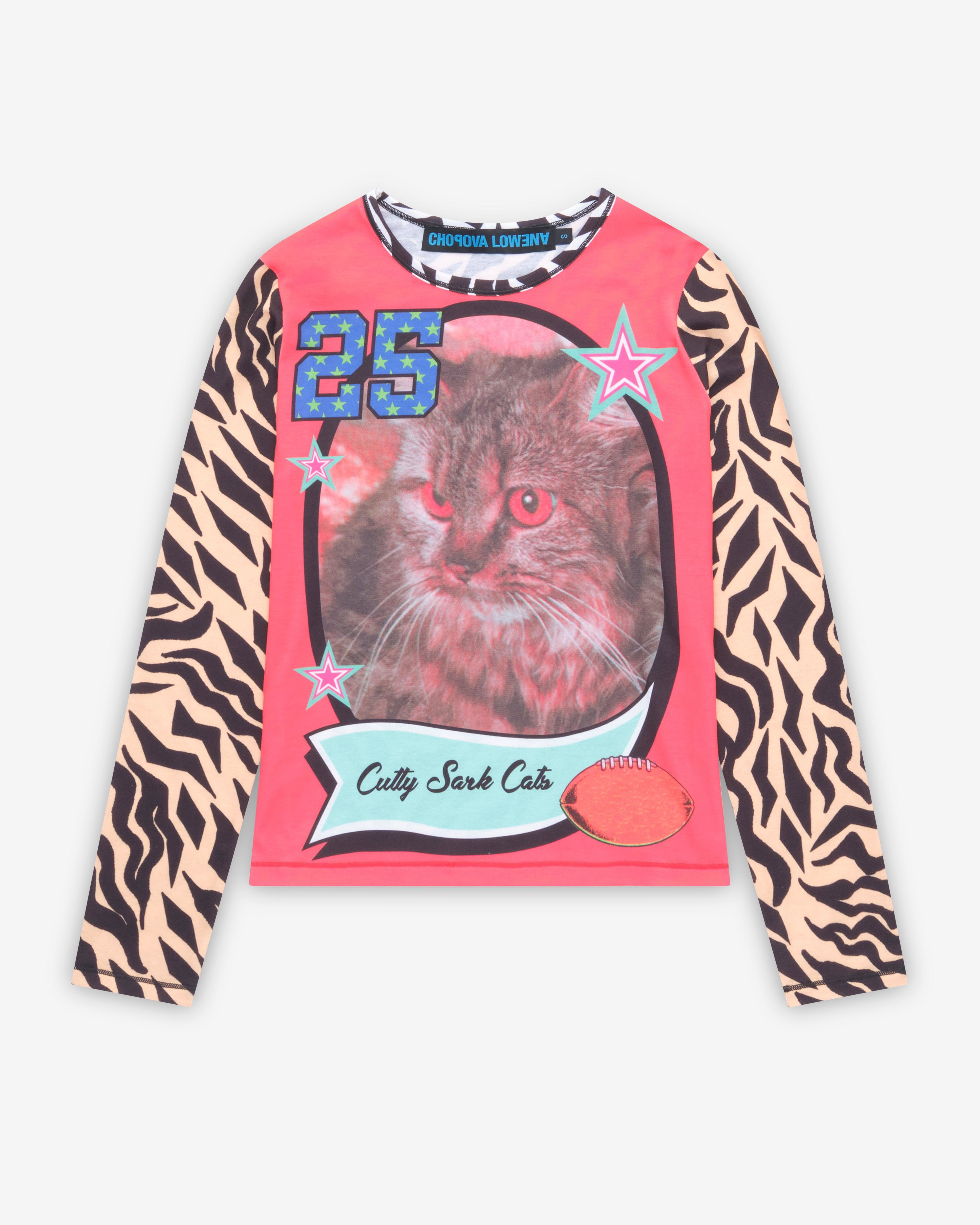 Chopova Lowena - Women's Cutty Sark Cats Fitted Jersey Top - (Multi) by CHOPOVA LOWENA