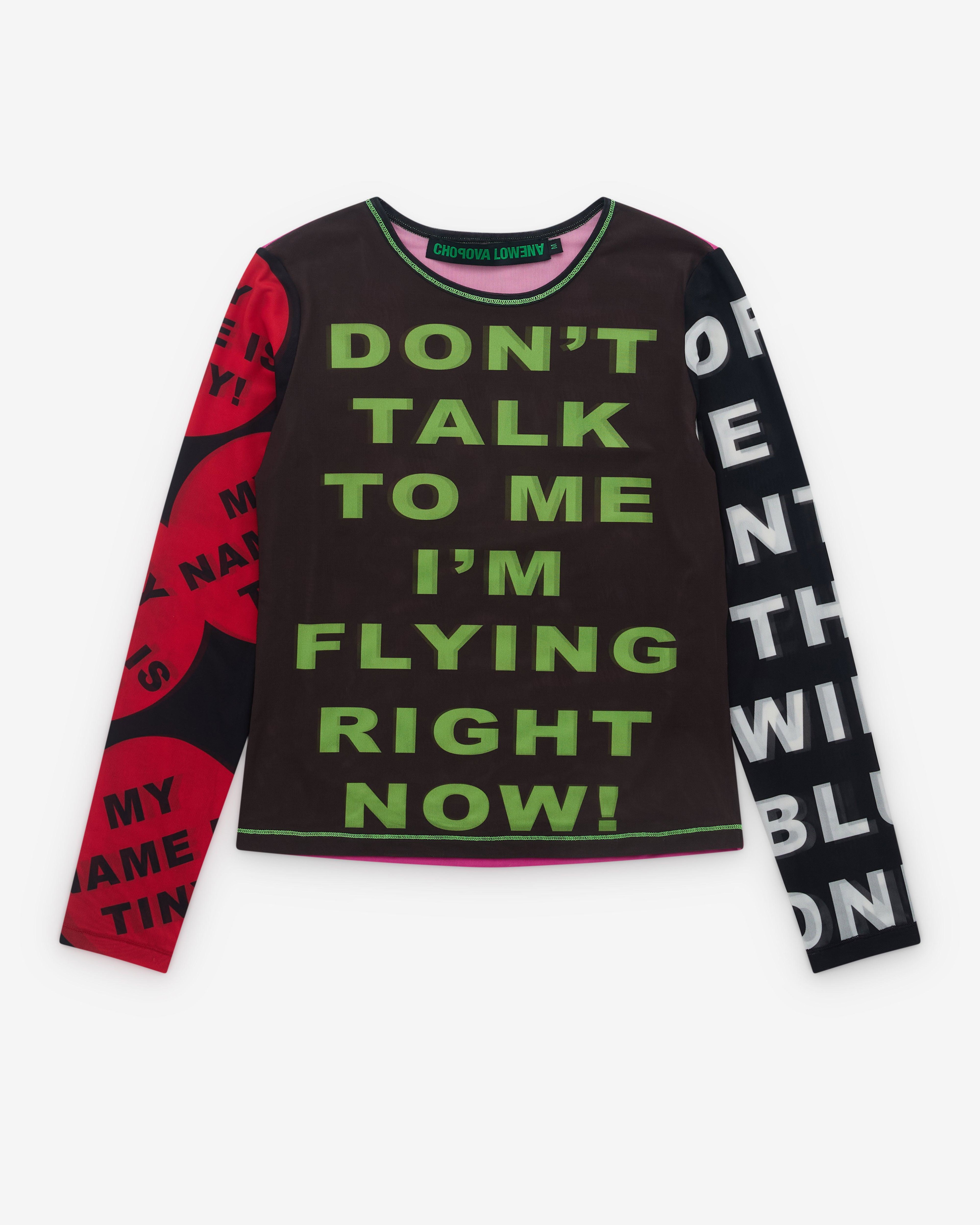 Chopova Lowena - Women’s Don't Talk To Me Mesh Top - (Multi) by CHOPOVA LOWENA