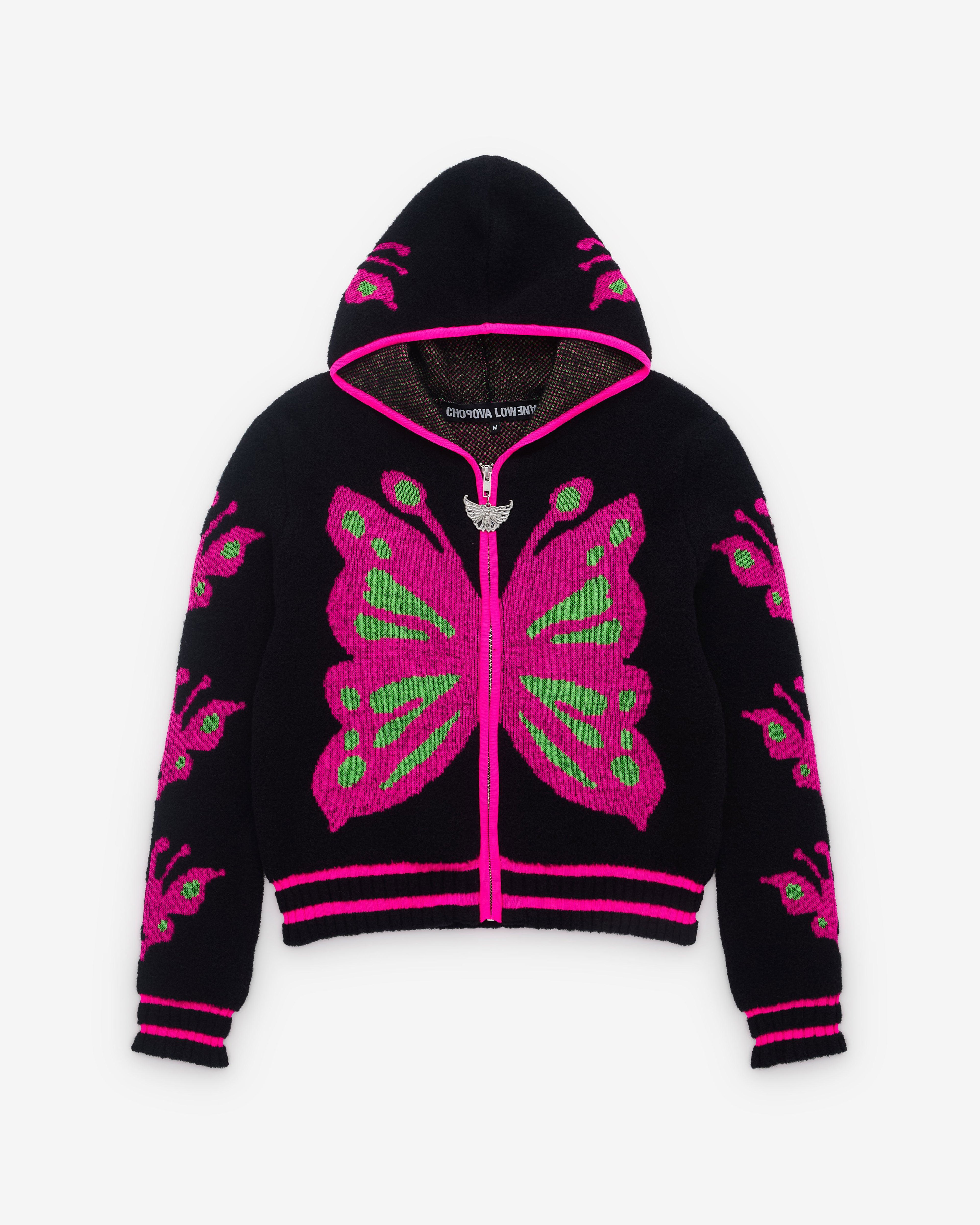 Chopova Lowena - Women’s Neon Butterfly Hooded Cardigan - (Multi) by CHOPOVA LOWENA