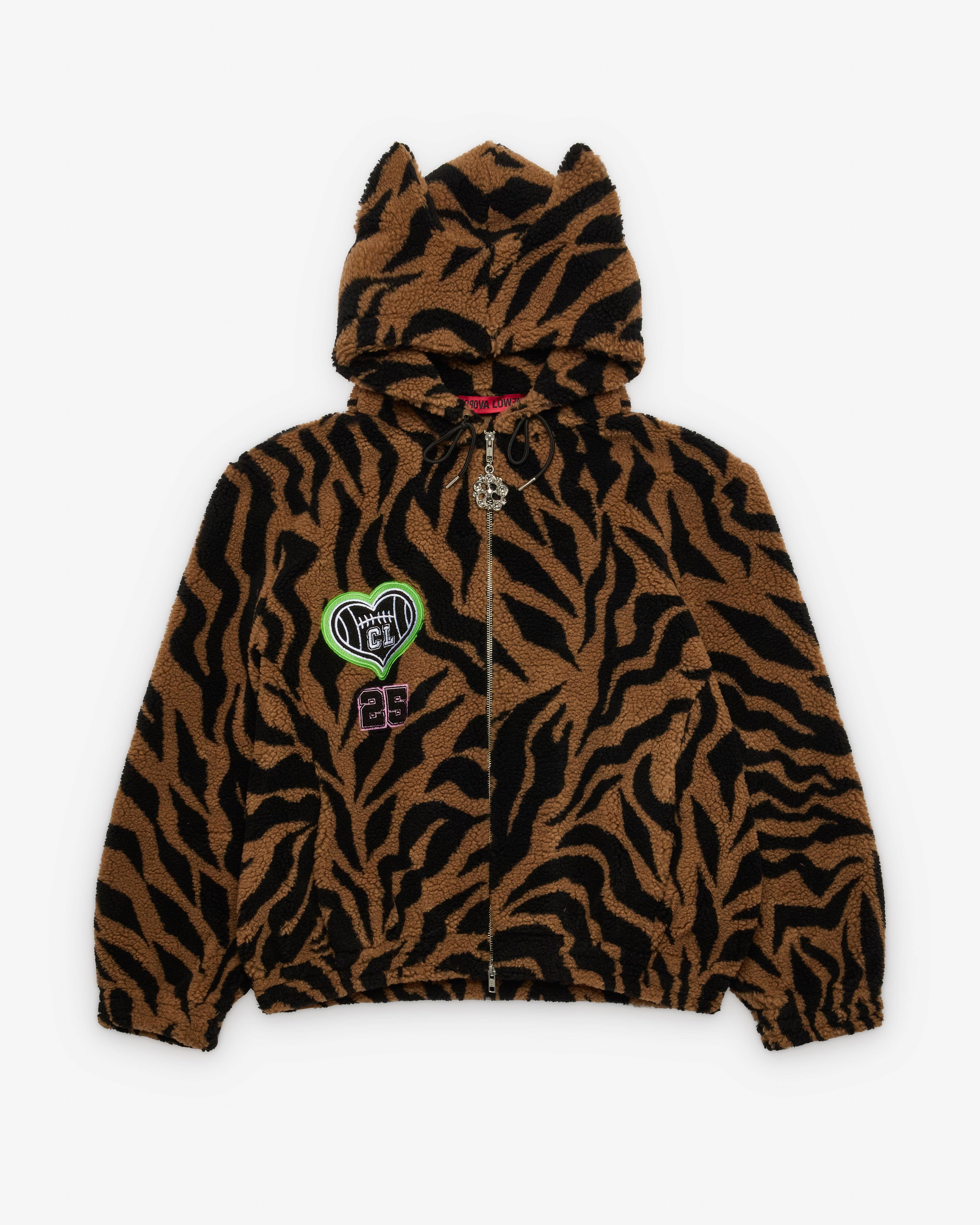 Chopova Lowena - Women's Oversized Hooded Fleece - (Brown/Black) by CHOPOVA LOWENA