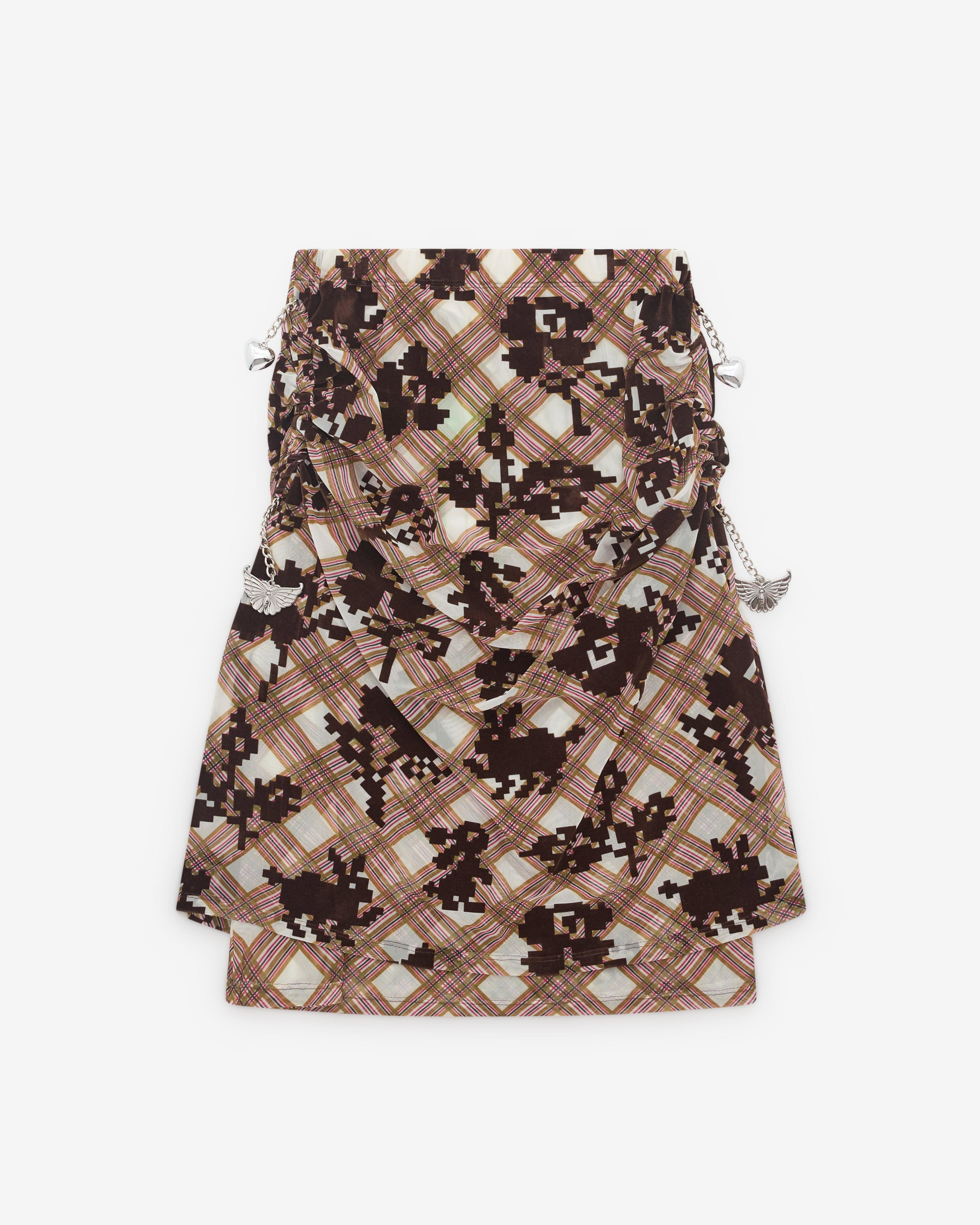 Chopova Lowena - Women’s Sonic Scape Mesh Skirt - (Brown) by CHOPOVA LOWENA