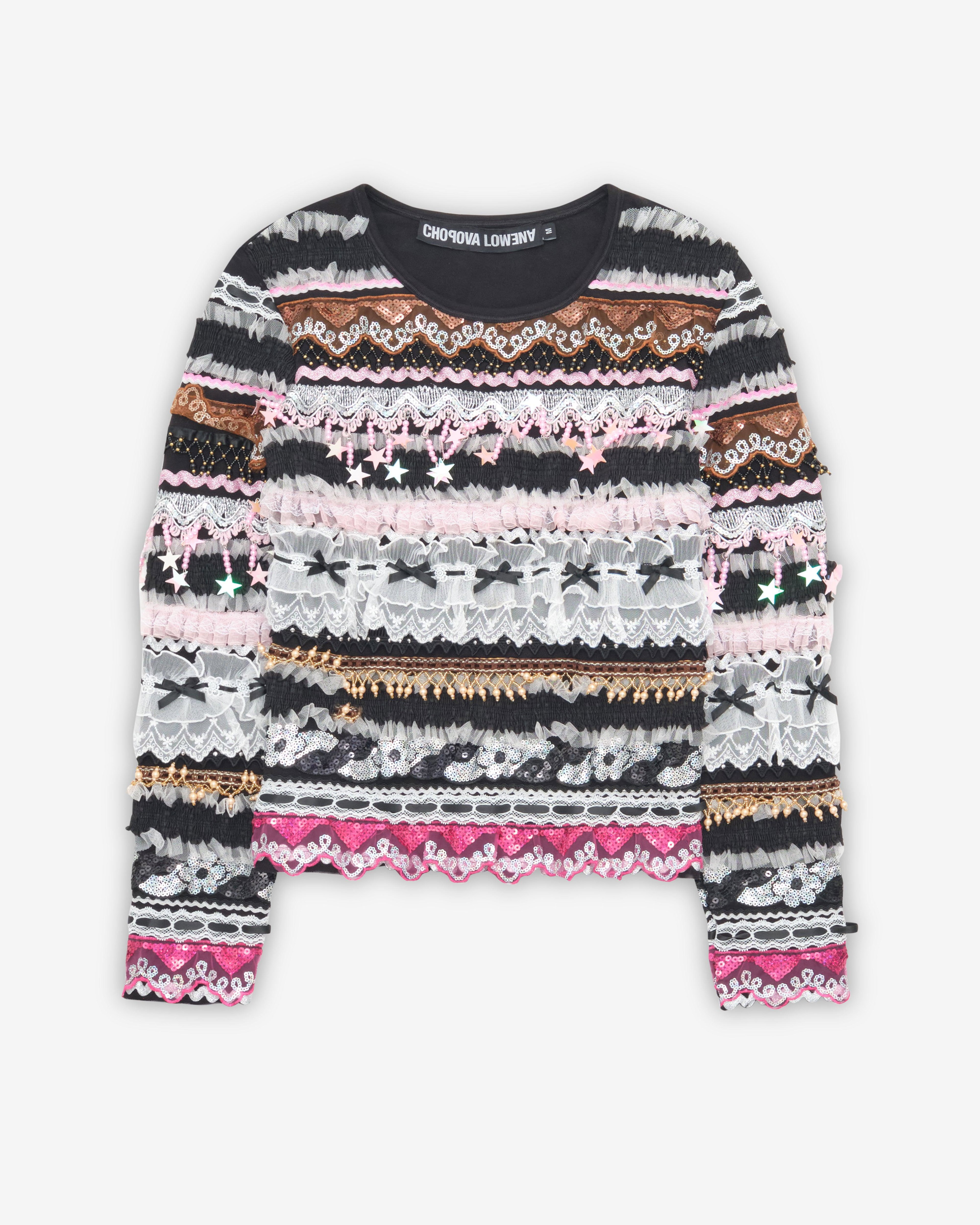 Chopova Lowena - Women's Starbrites Jersey Top - (Black/Multi) by CHOPOVA LOWENA