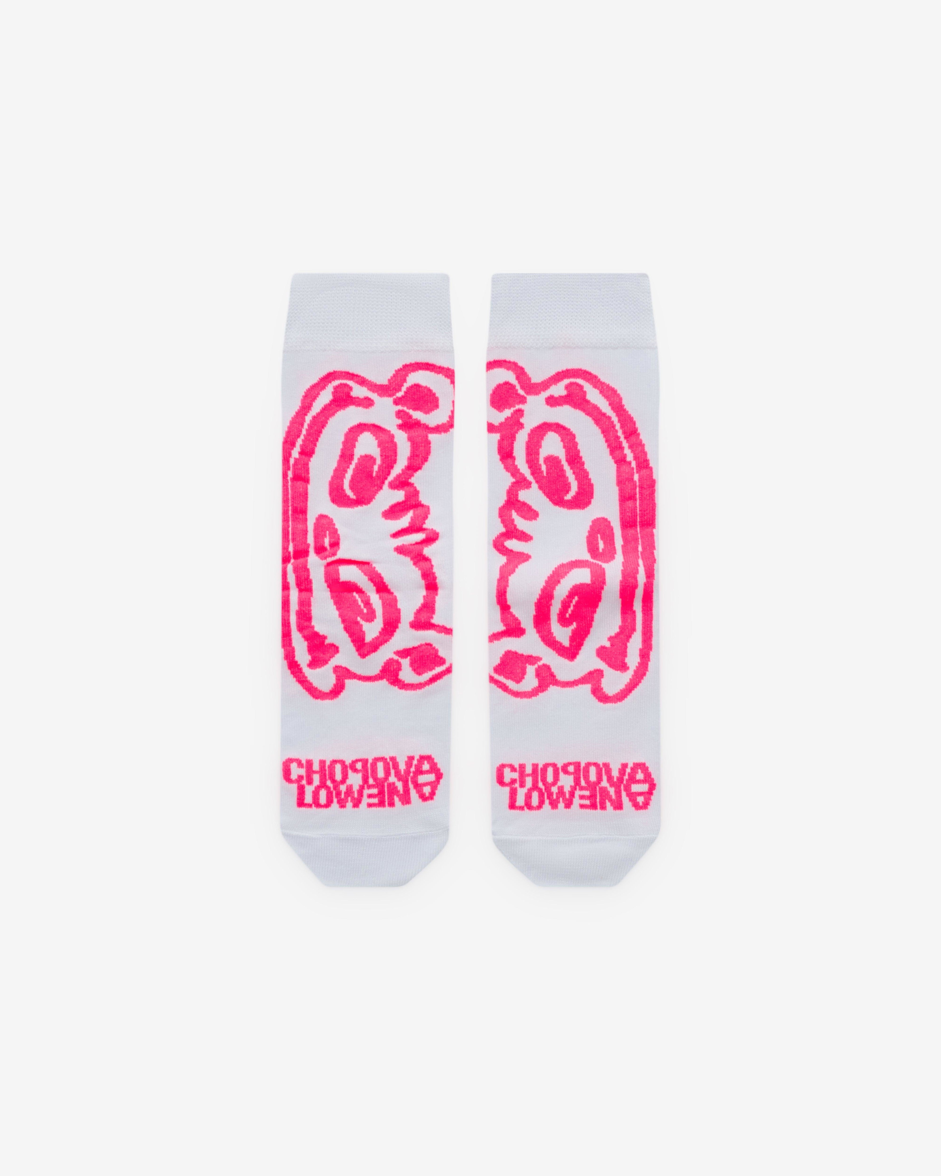 Chopova Lowena - Women’s Stretchy Bear Short Socks - (White) by CHOPOVA LOWENA