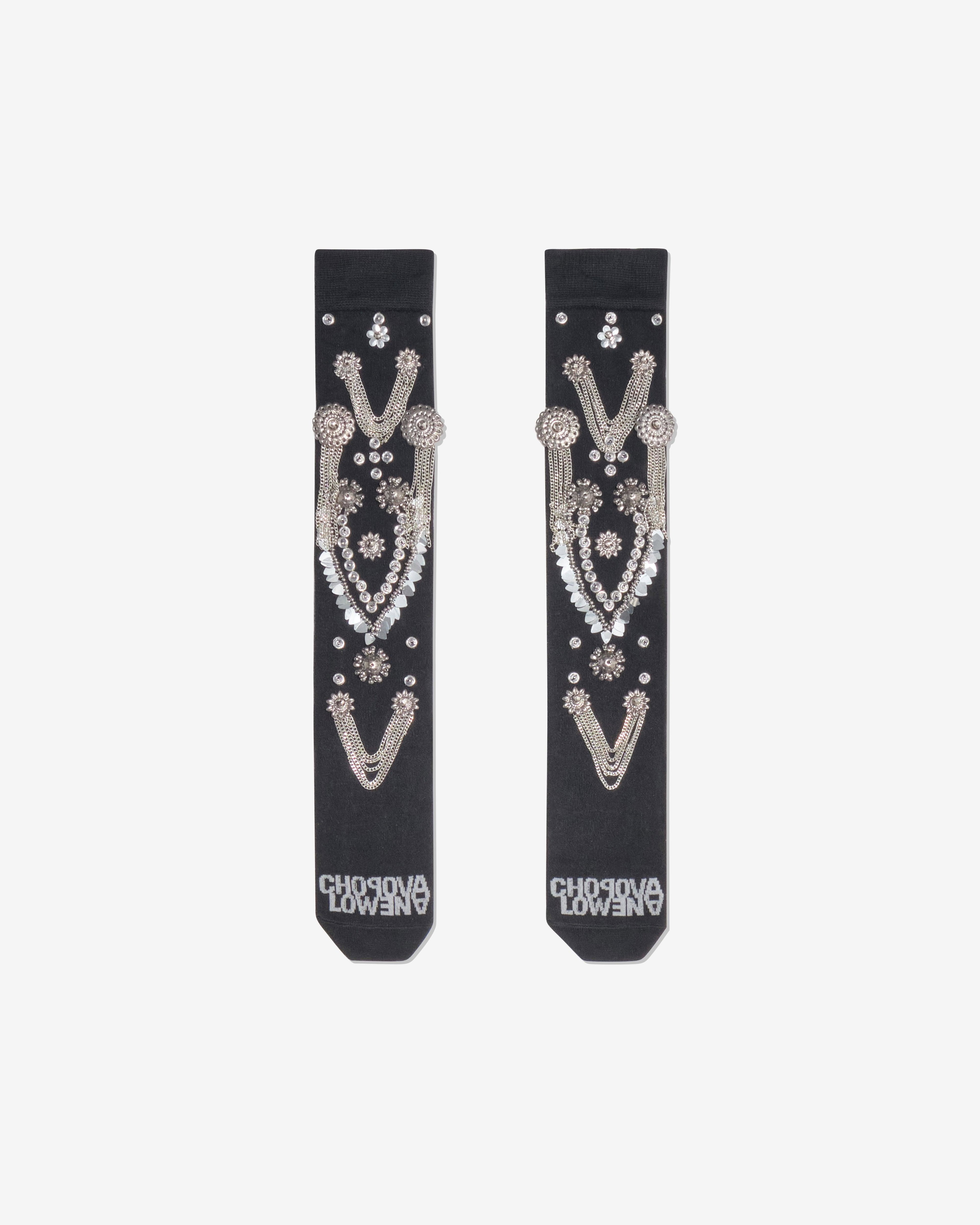 Chopova Lowena - Women's Super Embellished Socks - (Black) by CHOPOVA LOWENA