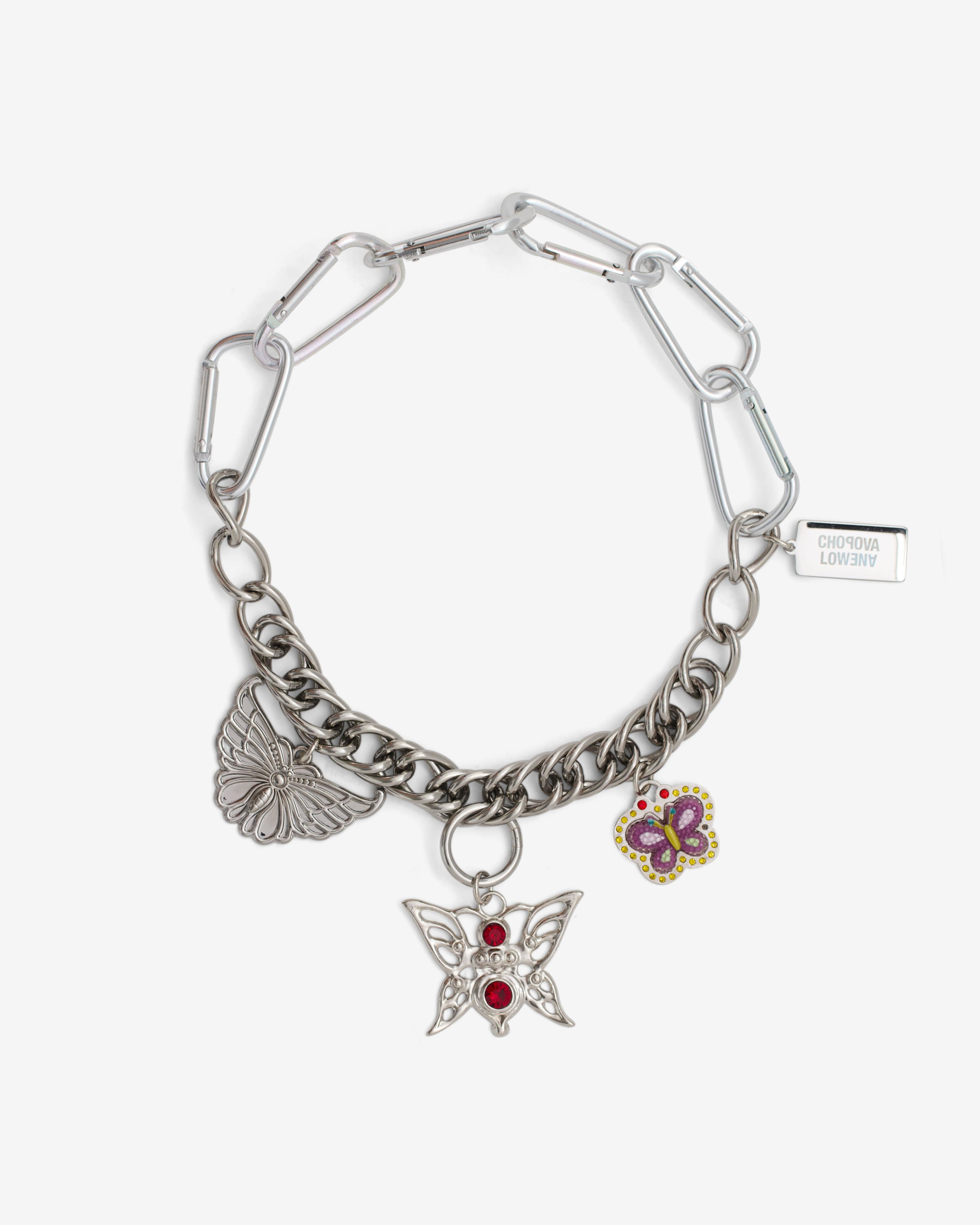 Chopova Lowena - Women’s Three Butterfly Carabiner Necklace - (Multi) by CHOPOVA LOWENA