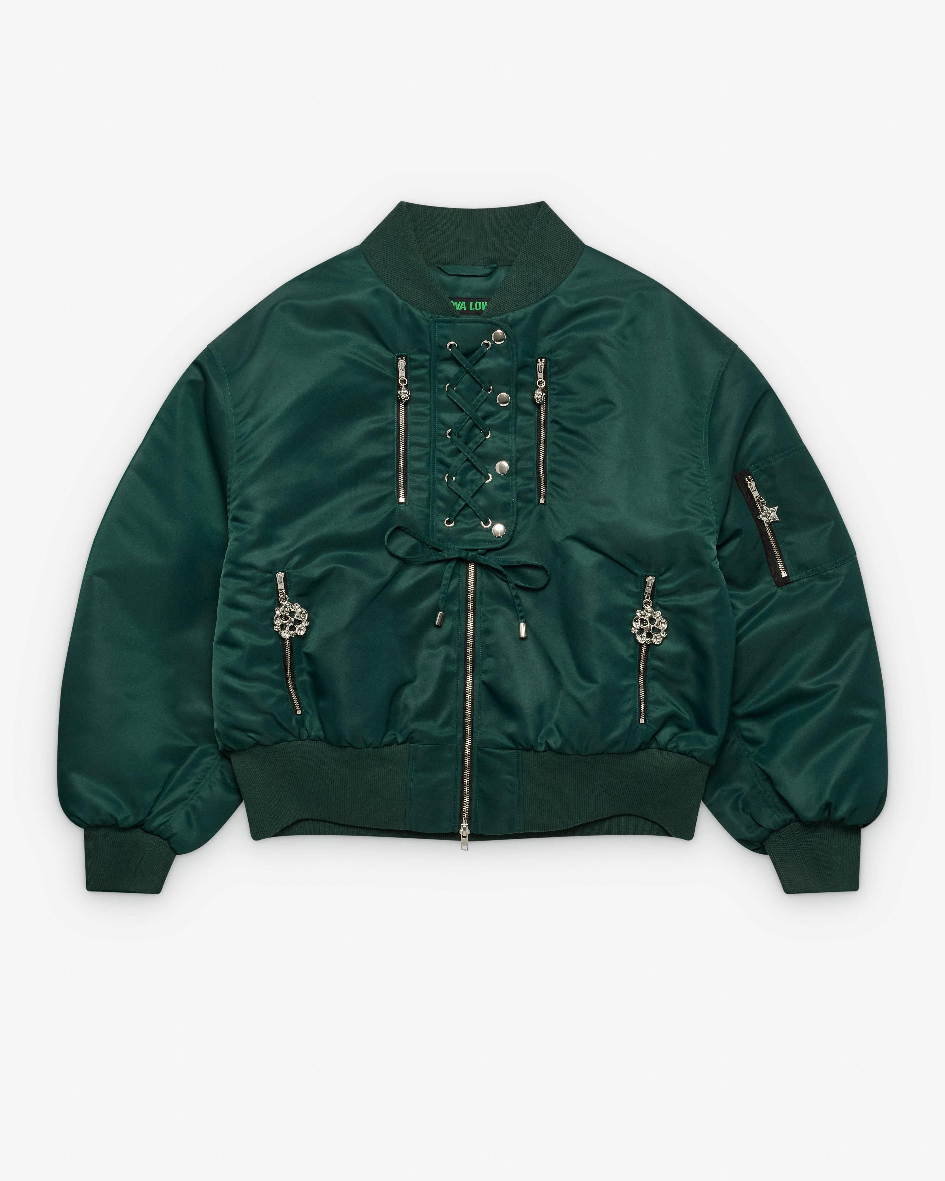 Chopova Lowena - Women's Toss Bomber Jacket - (Green) by CHOPOVA LOWENA