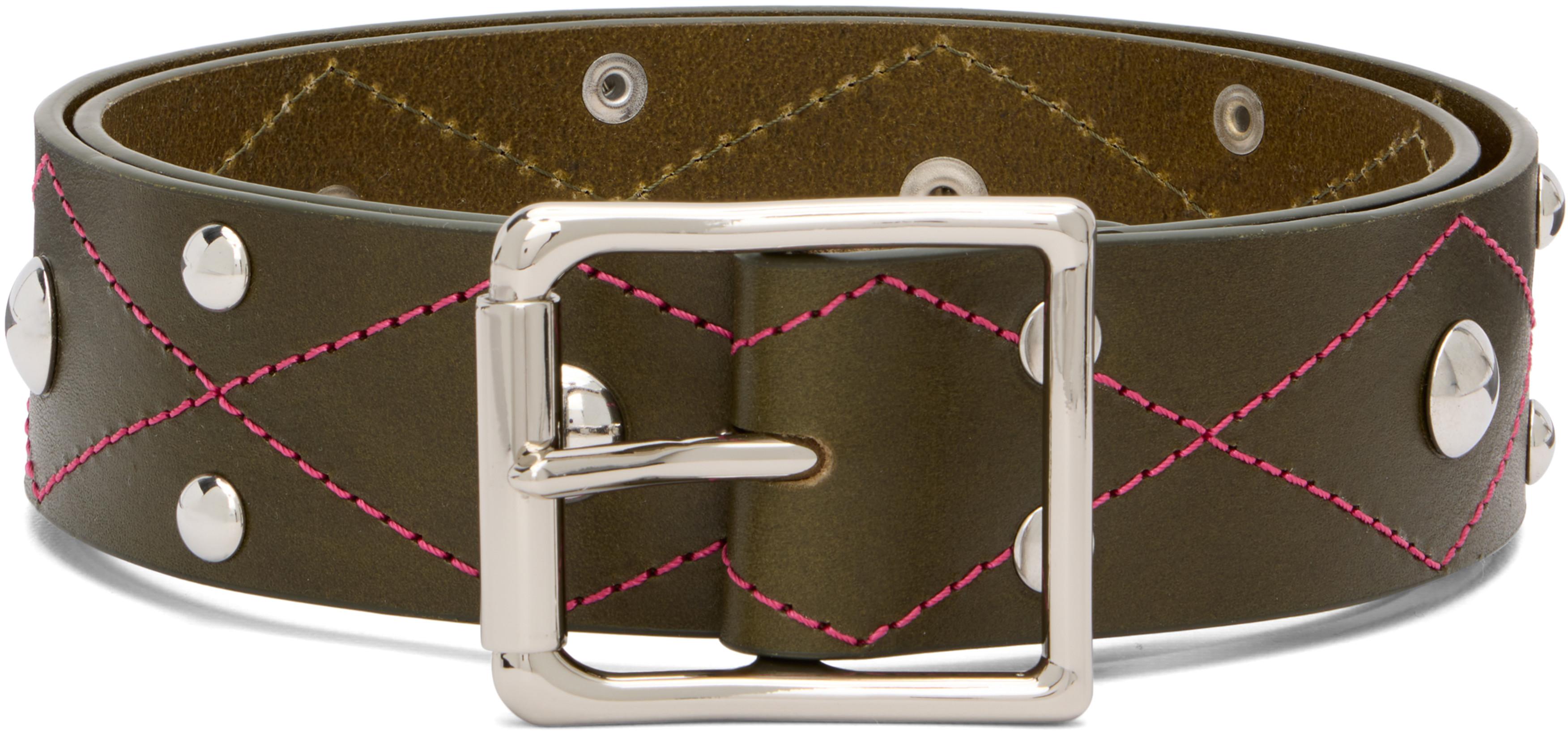 Green Studded Trouser Belt by CHOPOVA LOWENA