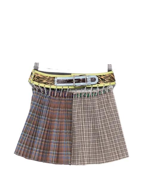 belted plaid mini skirt by CHOPOVA LOWENA