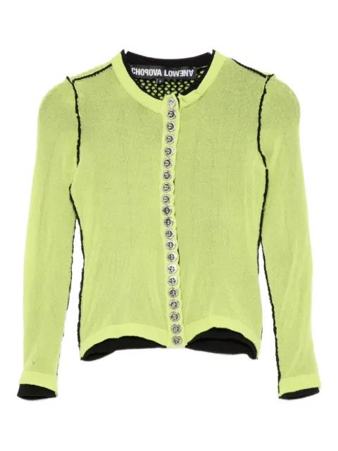 fishnet-layer cardigan by CHOPOVA LOWENA