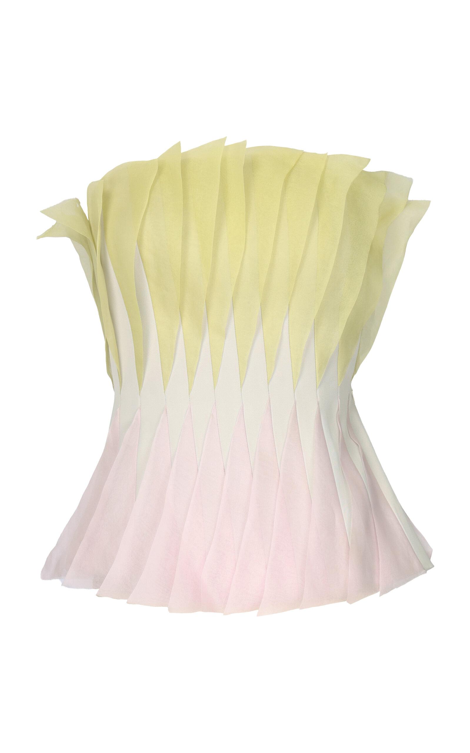 Chorus Exclusive Marlon Pleated Silk-Blend Organza Top - Moda Operandi by CHORUS