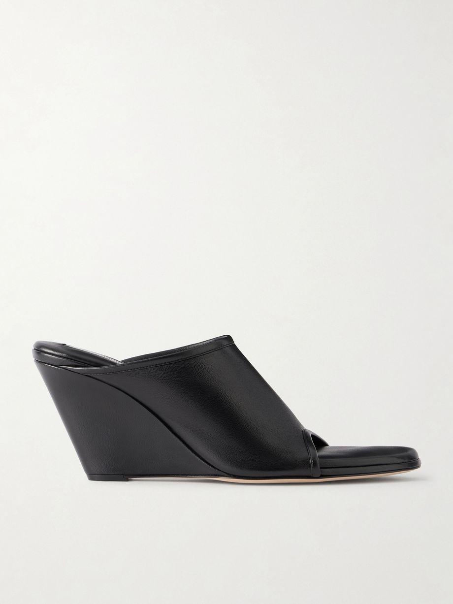 75 stretch leather wedge mules by CHRISTEN
