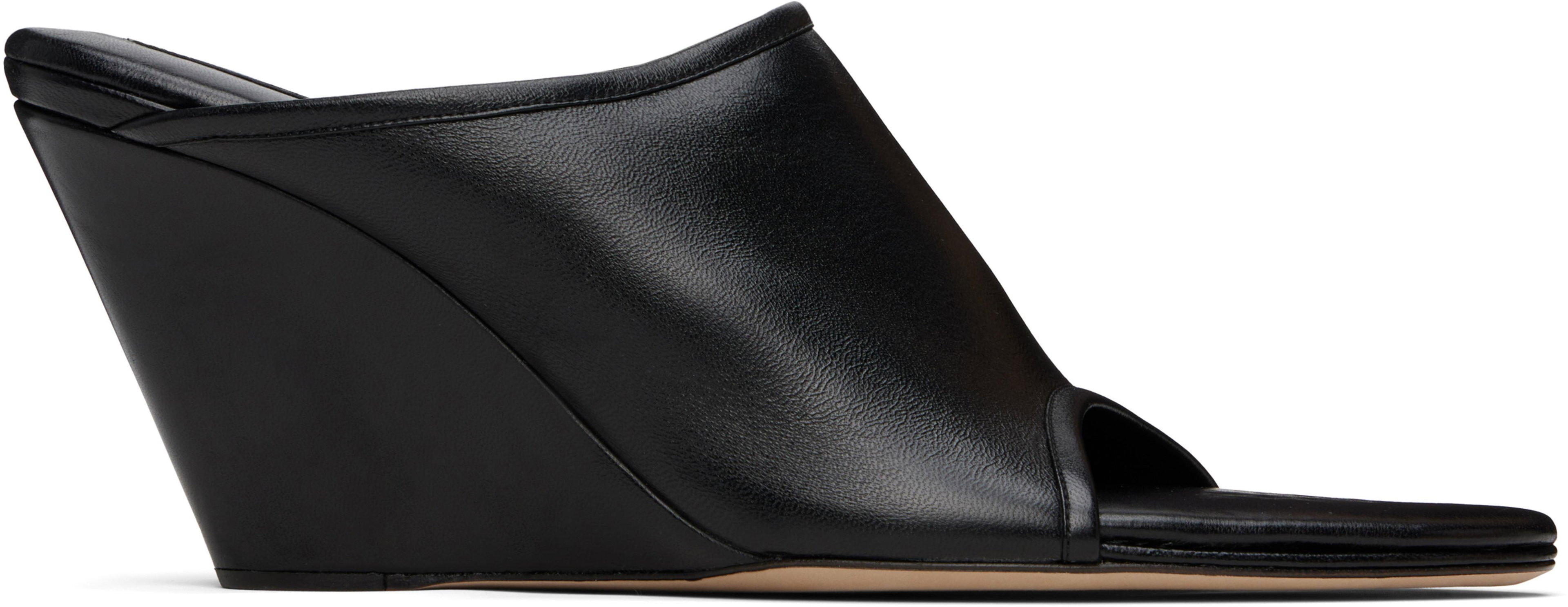 Black 75mm Stretch Mules by CHRISTEN