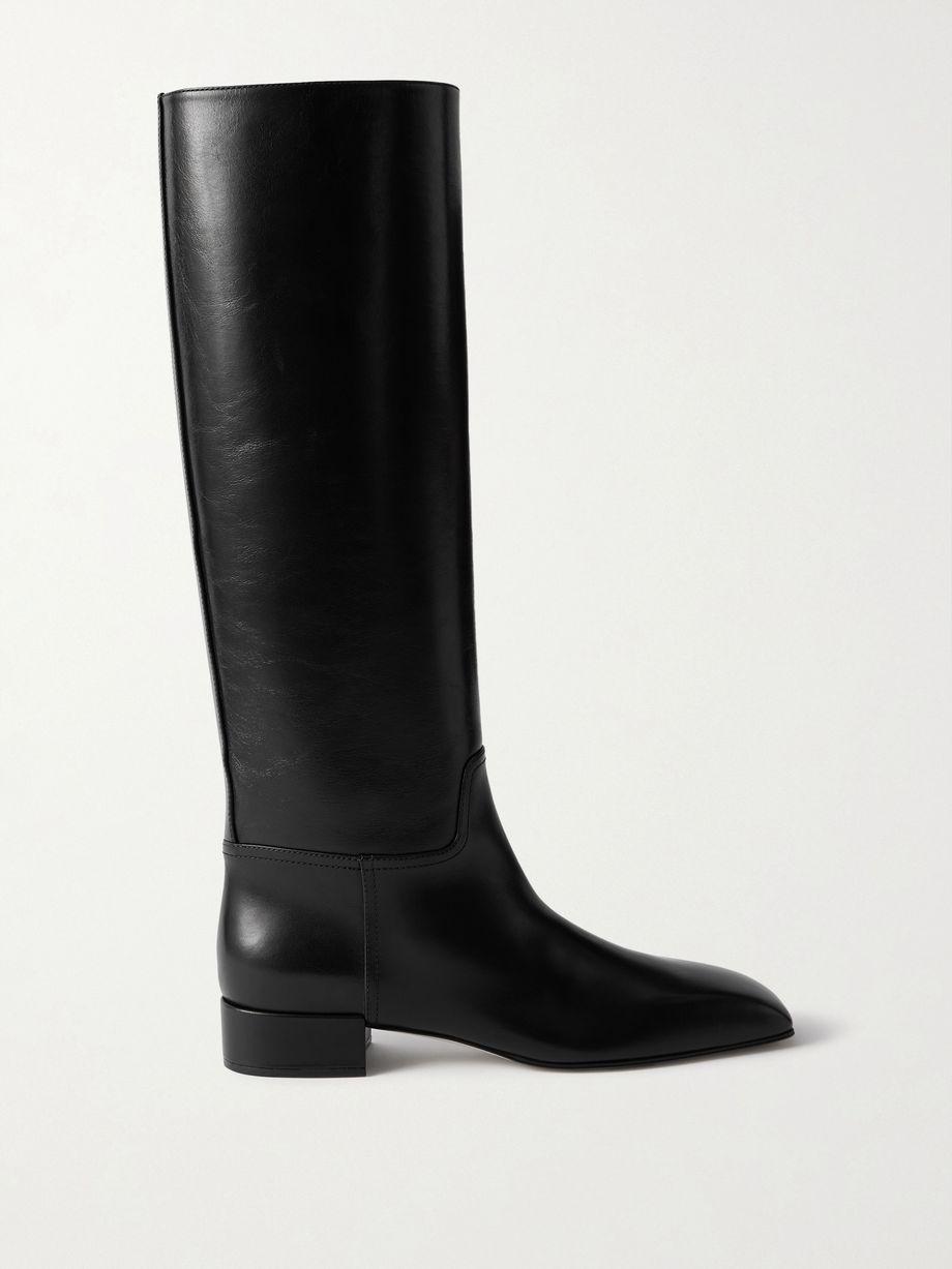 Classic Square leather knee boots by CHRISTEN