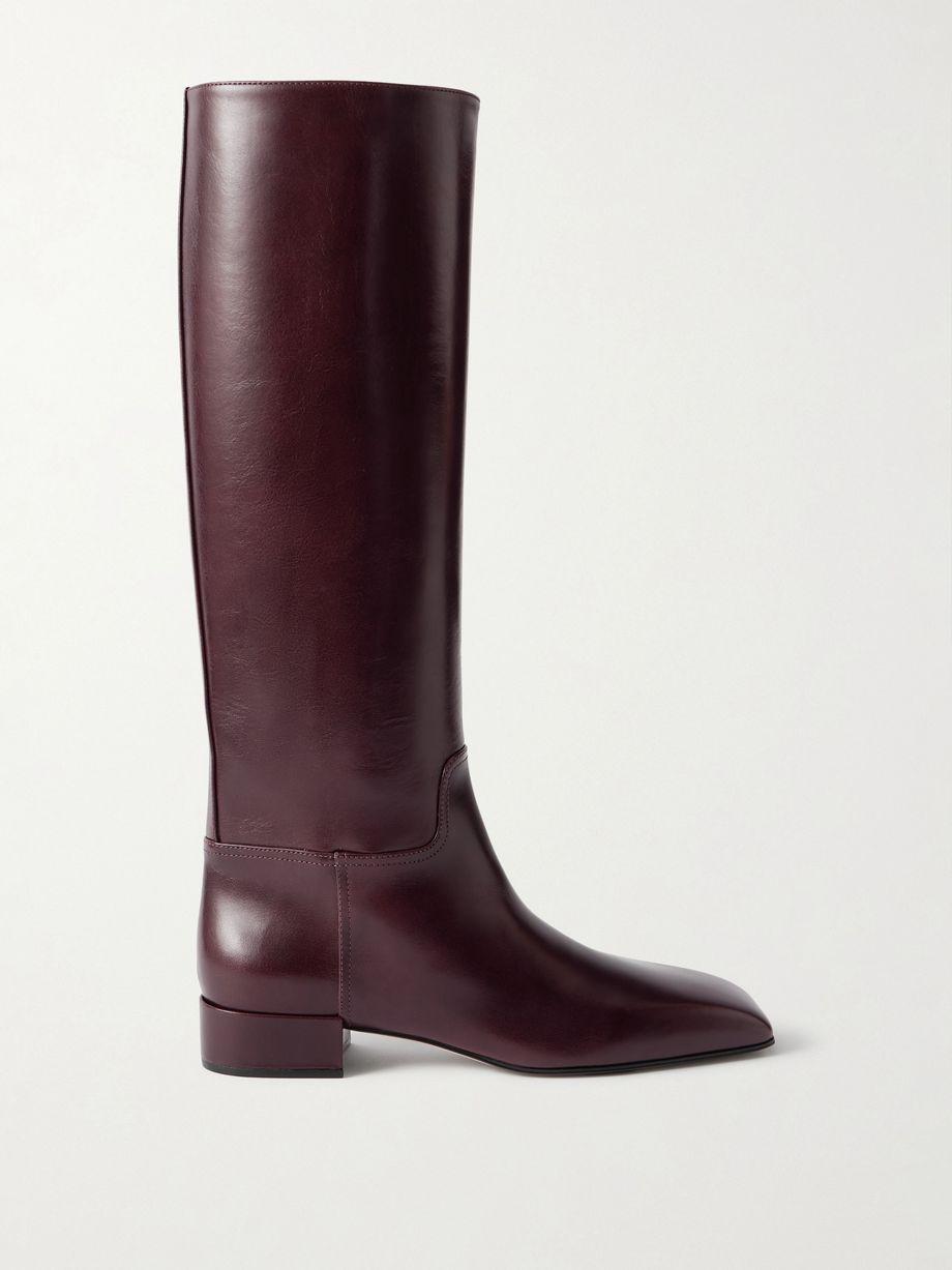 Classic Square leather knee boots by CHRISTEN
