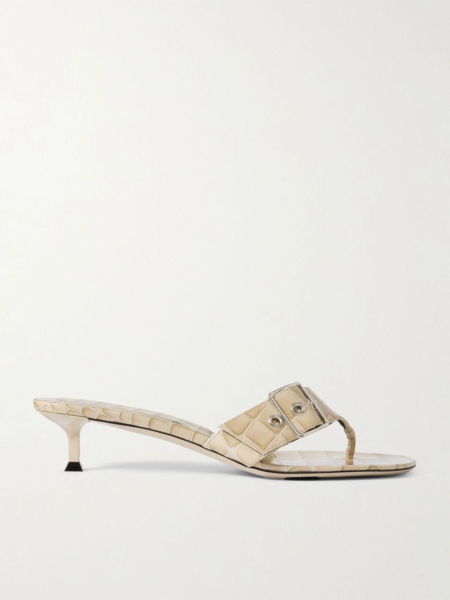 Helix buckled croc-effect patent-leather sandals by CHRISTEN