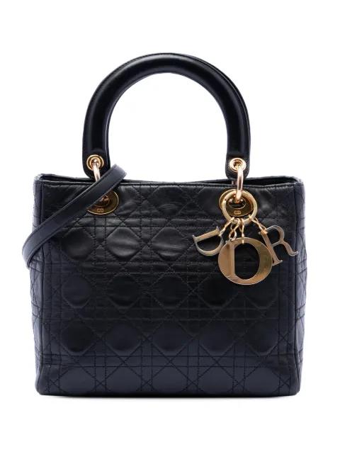 1997 Medium Lambskin Cannage Lady Dior satchel by CHRISTIAN DIOR 