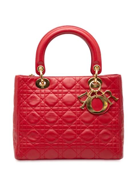 1997 Medium Lambskin Cannage Lady Dior satchel by CHRISTIAN DIOR 