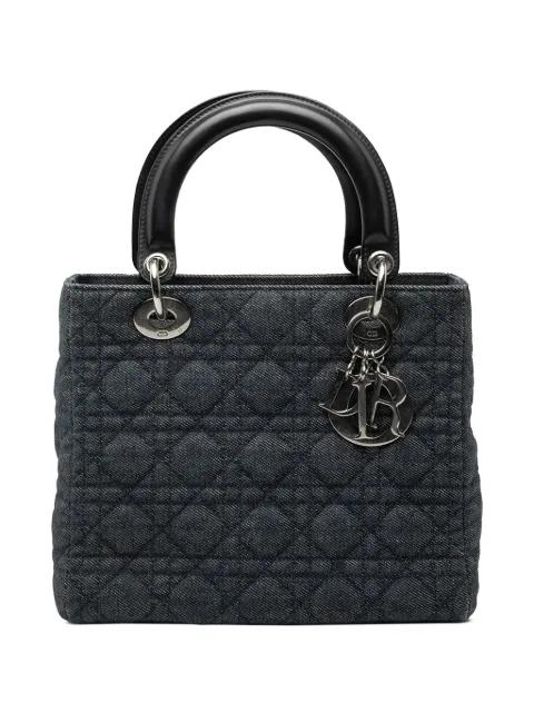 2000 Medium Denim Cannage Lady Dior satchel by CHRISTIAN DIOR 
