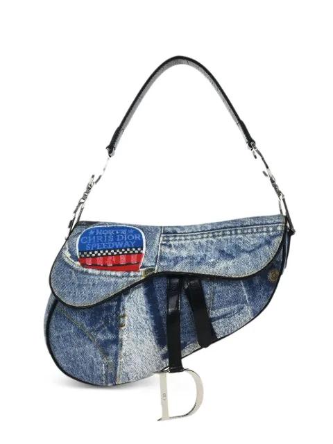 2001  Denim-print Saddle handbag by CHRISTIAN DIOR 