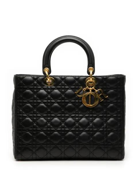 2001 Large Lambskin Cannage Lady Dior satchel by CHRISTIAN DIOR 