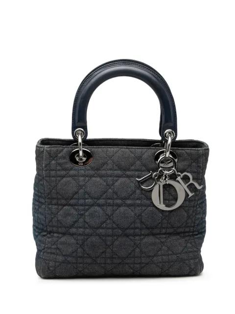 2001 Medium Denim Cannage Lady Dior satchel by CHRISTIAN DIOR 