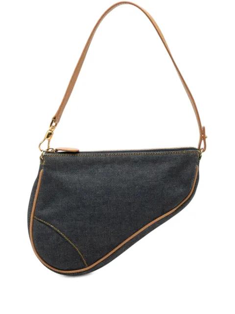 2001 Mini Denim Saddle Pochette shoulder bag by CHRISTIAN DIOR 