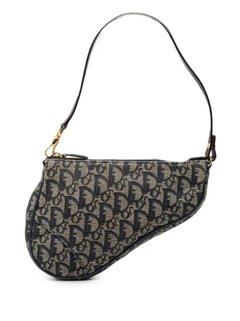 2001 Mini Diorissimo Canvas Saddle Pochette shoulder bag by CHRISTIAN DIOR 
