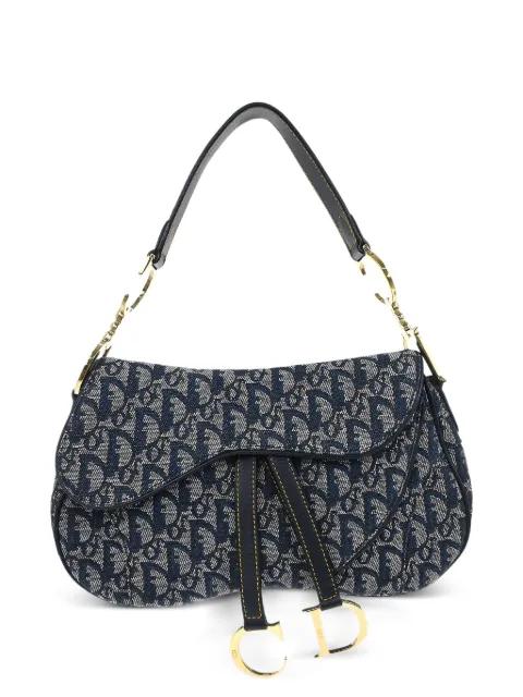 2002 Double Saddle canvas handbag by CHRISTIAN DIOR 
