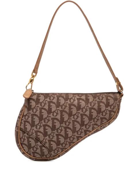 2002 Mini Diorissimo Canvas Saddle Pochette shoulder bag by CHRISTIAN DIOR 