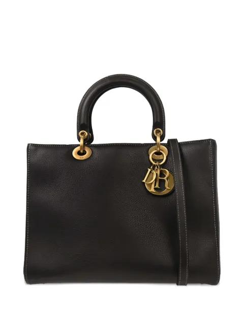 2002 large Lady Dior leather tote bag by CHRISTIAN DIOR 