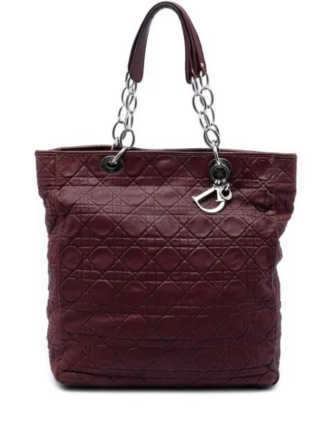 2008 Large Lambskin Cannage Lady Dior Soft Shopping tote bag by CHRISTIAN DIOR 
