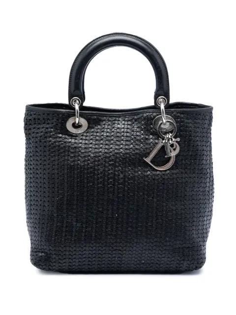 2008 Medium Woven Calfskin Soft Lady Dior handbag by CHRISTIAN DIOR 