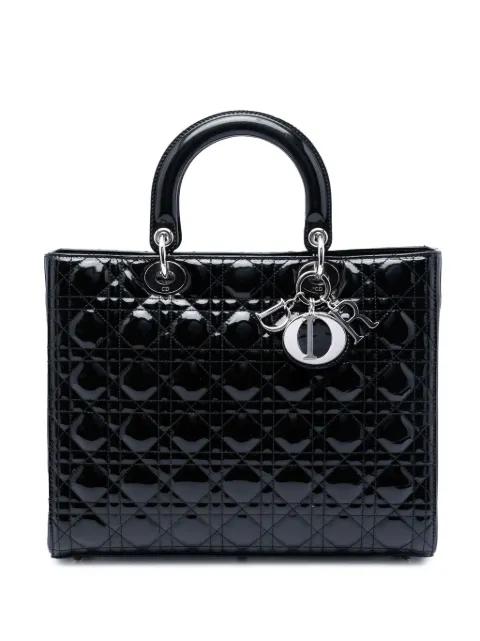 2009 Large Patent Cannage Lady Dior satchel by CHRISTIAN DIOR 