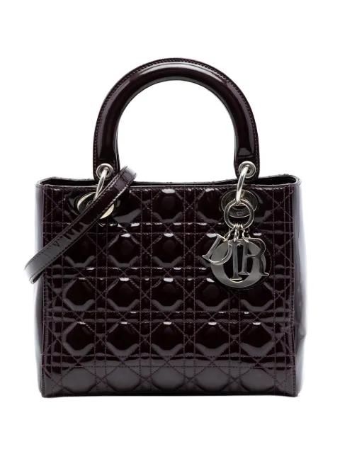 2009 Medium Patent Cannage Lady Dior satchel by CHRISTIAN DIOR 
