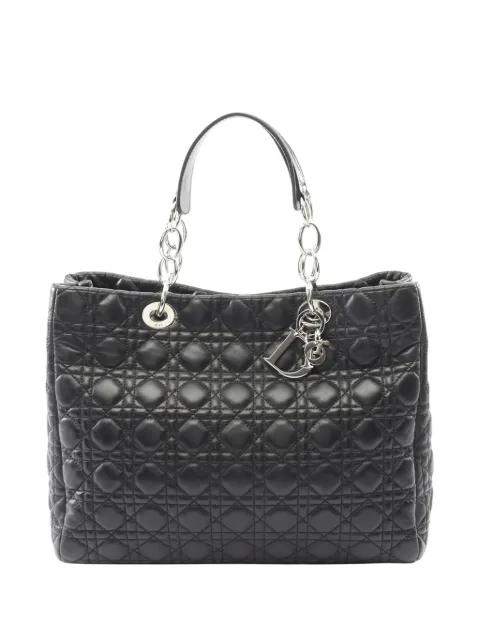 2010-2025 Large Lambskin Cannage Soft Zipped Lady Dior Shopping tote bag by CHRISTIAN DIOR 