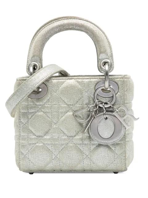 2010-2025 Micro Metallic Calfskin Cannage Lady Dior satchel by CHRISTIAN DIOR 