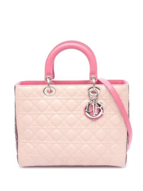 2010-2026 Large Lambskin Cannage Lady Dior satchel by CHRISTIAN DIOR 