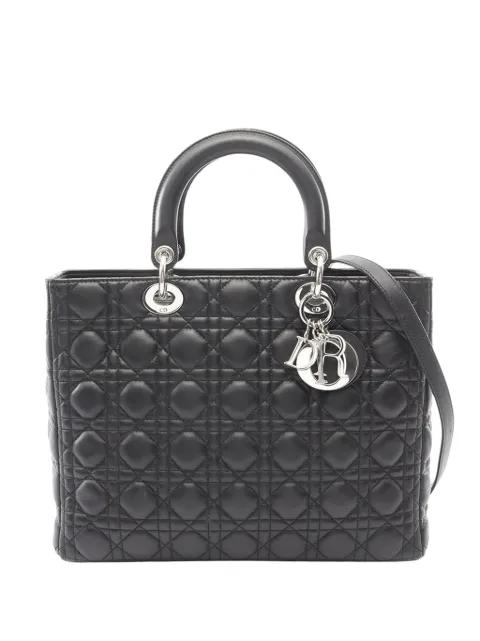 2010-2026 Large Lambskin Cannage Lady Dior satchel by CHRISTIAN DIOR 