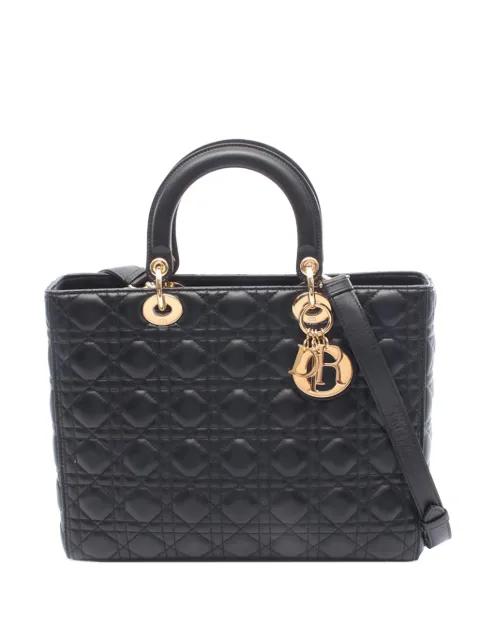 2010-2026 Large Lambskin Cannage Lady Dior satchel by CHRISTIAN DIOR 