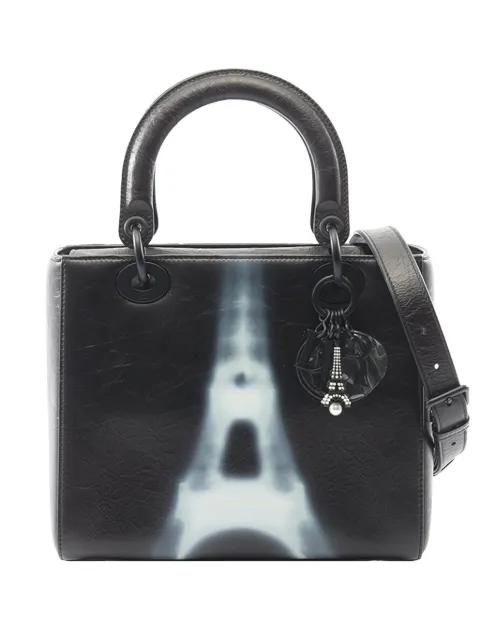 2010-2026 Medium Crinkled Calfskin Eiffel Tower Lady Dior satchel by CHRISTIAN DIOR 