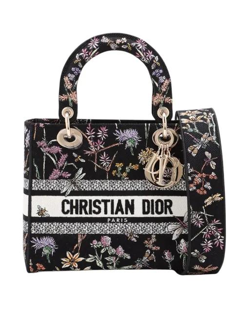 2010-2026 Medium Embroidered Canvas Herbarium Lady D Lite satchel by CHRISTIAN DIOR 