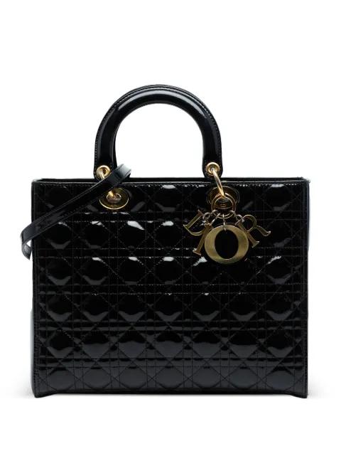 2010 Large Patent Cannage Lady Dior satchel by CHRISTIAN DIOR 