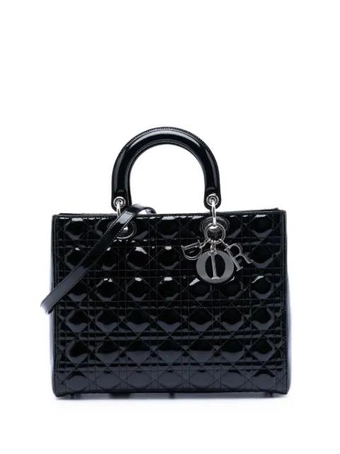 2010 Large Patent Cannage Lady Dior satchel by CHRISTIAN DIOR 