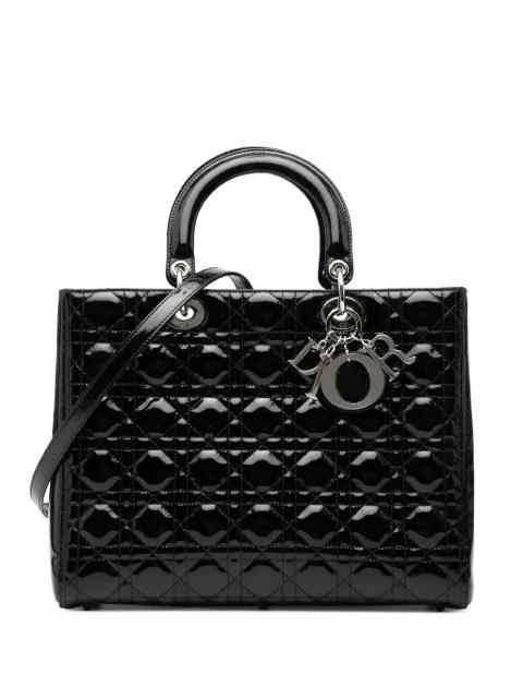 2010 Large Patent Cannage Lady Dior satchel by CHRISTIAN DIOR 