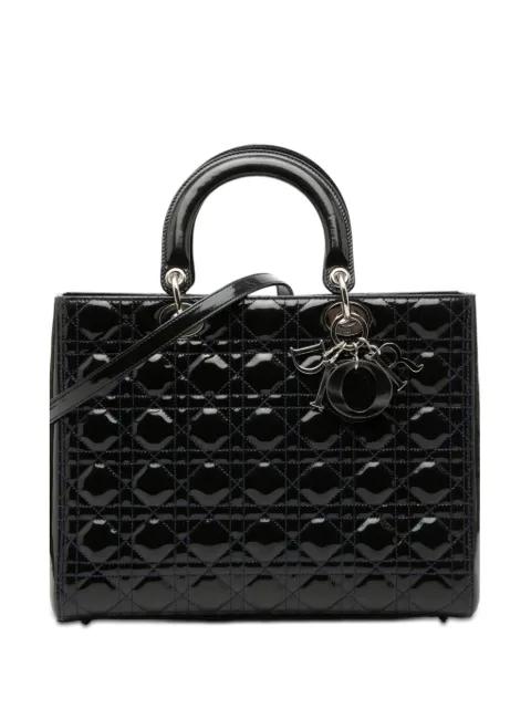 2010 Large Patent Cannage Lady Dior satchel by CHRISTIAN DIOR 